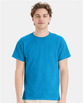 Hanes 5170 Teal — on model front
