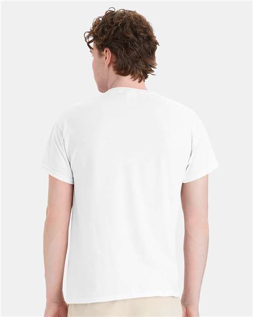 Hanes 5170 White — on model back