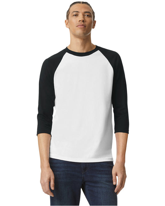 Unisex CVC Raglan T-Shirt - White/Black