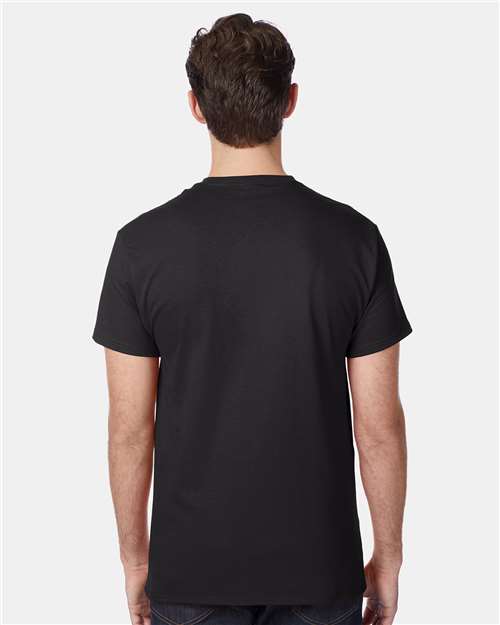 Hanes 5590 Black — on model back
