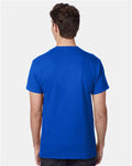 Hanes 5590 Deep Royal — on model back