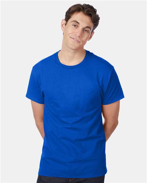 Hanes 5590 Deep Royal — on model front