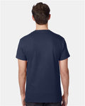 Hanes 5590 Navy — on model back