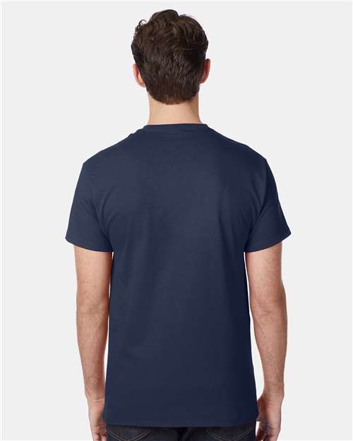Hanes 5590 Navy — on model back