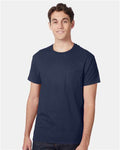 Hanes 5590 Navy — on model front