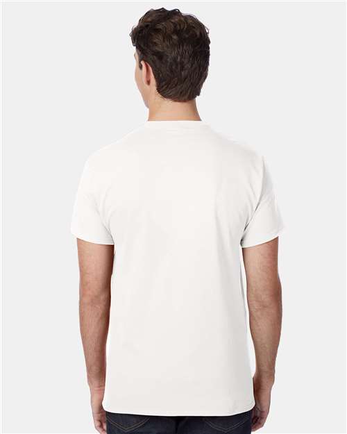 Hanes 5590 White — on model back