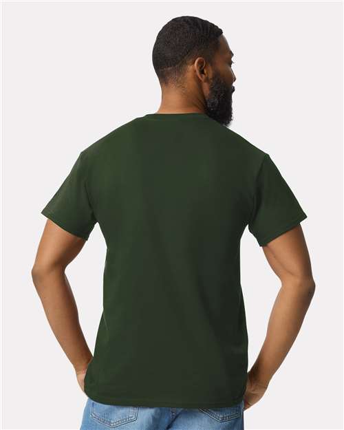 Gildan 2300 Forest Green — on model back