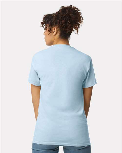 Gildan 2300 Light Blue — on model back