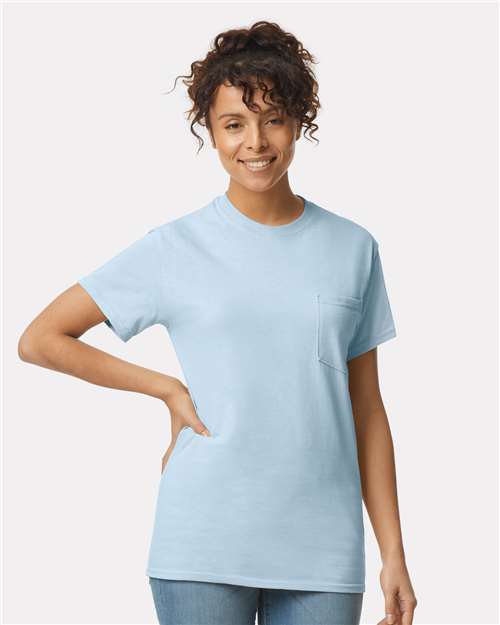 Gildan 2300 Light Blue — on model front