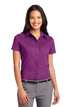 Women's Short Sleeve Easy Care Shirt - Deep Berry