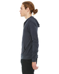 Unisex Triblend Full-Zip Lightweight Hoodie - Solid Dark Gray Triblend