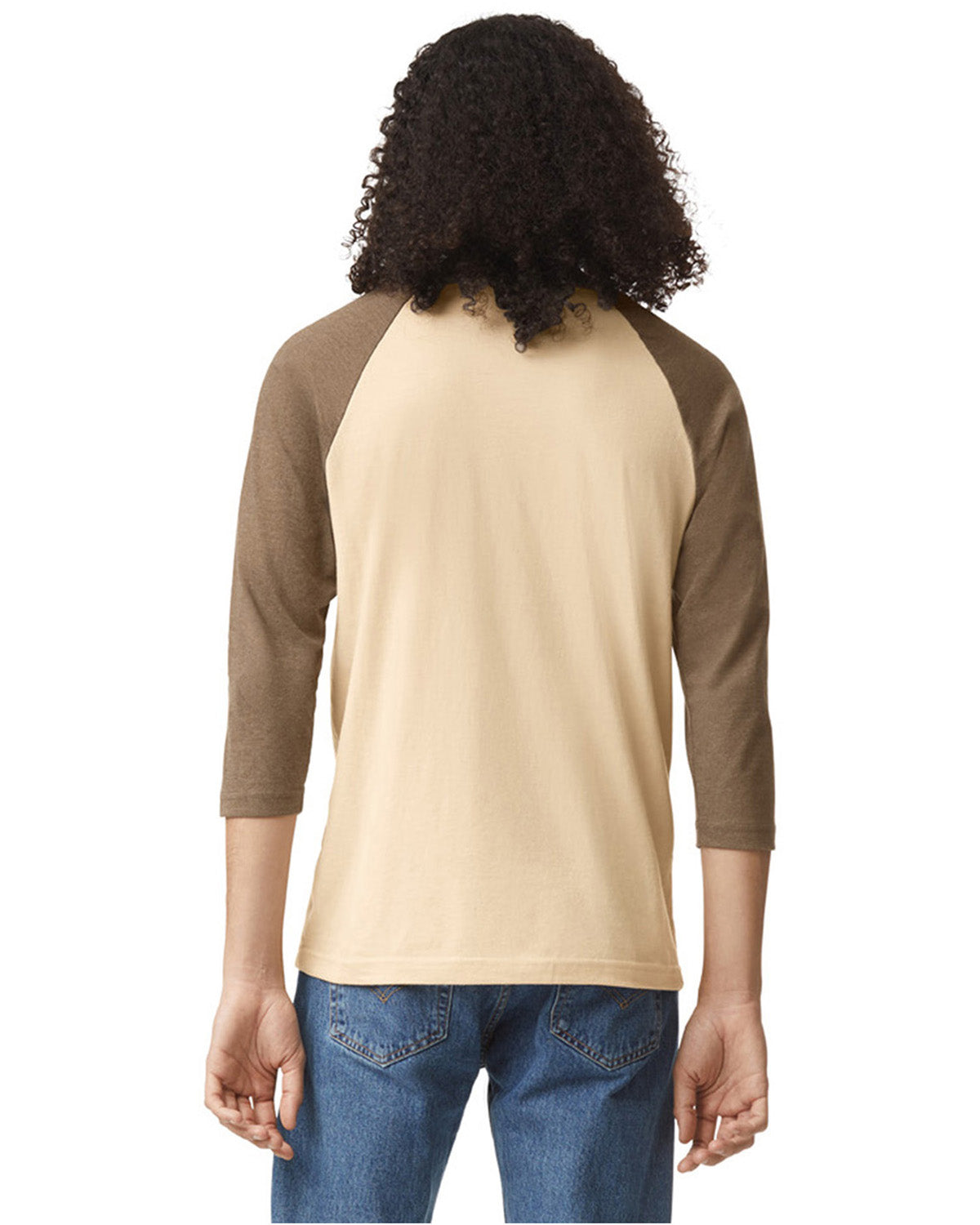 Unisex CVC Raglan T-Shirt - Bone /Heather Army