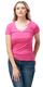 Tultex 0214TC - Women's Slim Fit Fine Jersey V-Neck - Fuchsia