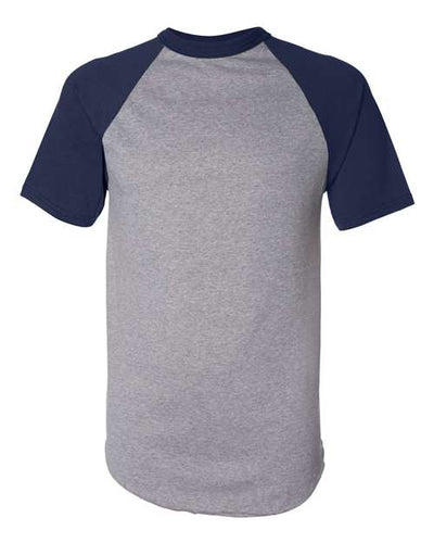 Augusta Sportswear 423 Athletic Heather/ Navy — front