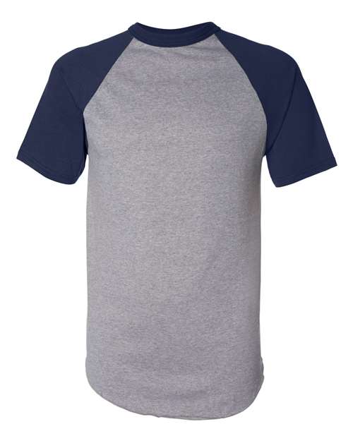 Augusta Sportswear 423 Athletic Heather/ Navy — front