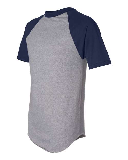 Augusta Sportswear 423 Athletic Heather/ Navy — side