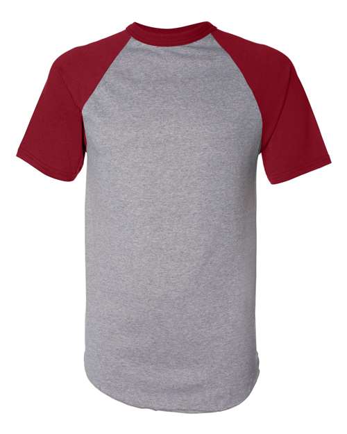 Augusta Sportswear 423 Athletic Heather/ Red — front