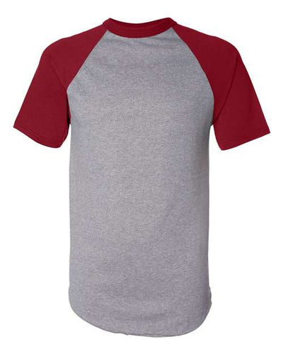 Augusta Sportswear 423 Athletic Heather/ Red — front