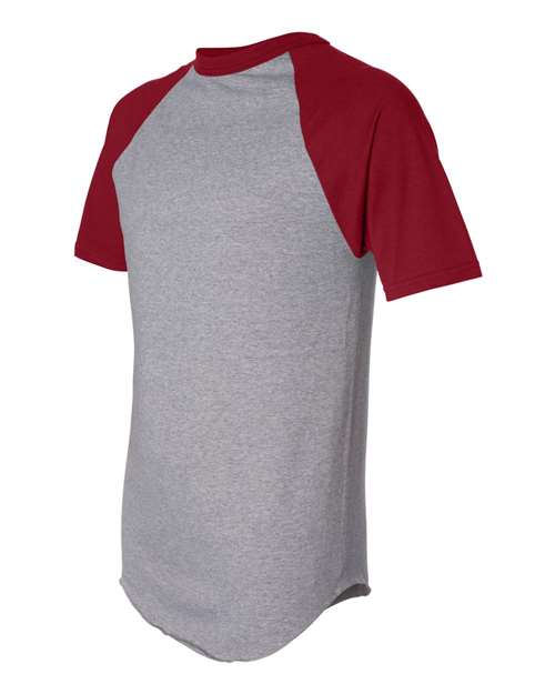 Augusta Sportswear 423 Athletic Heather/ Red — side