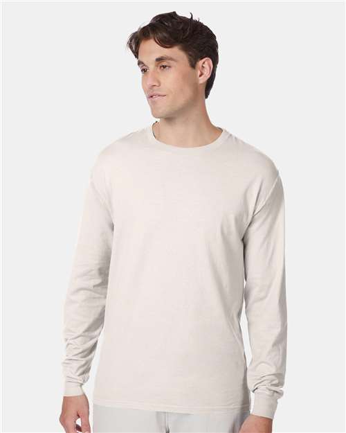 Hanes 5186 Natural — on model front