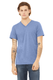 Bella + Canvas 3415C - Unisex Triblend V-Neck T-Shirt - Blue Triblend