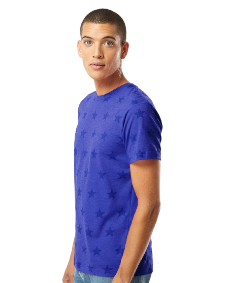 Unisex Star Print T-Shirt - Royal Star