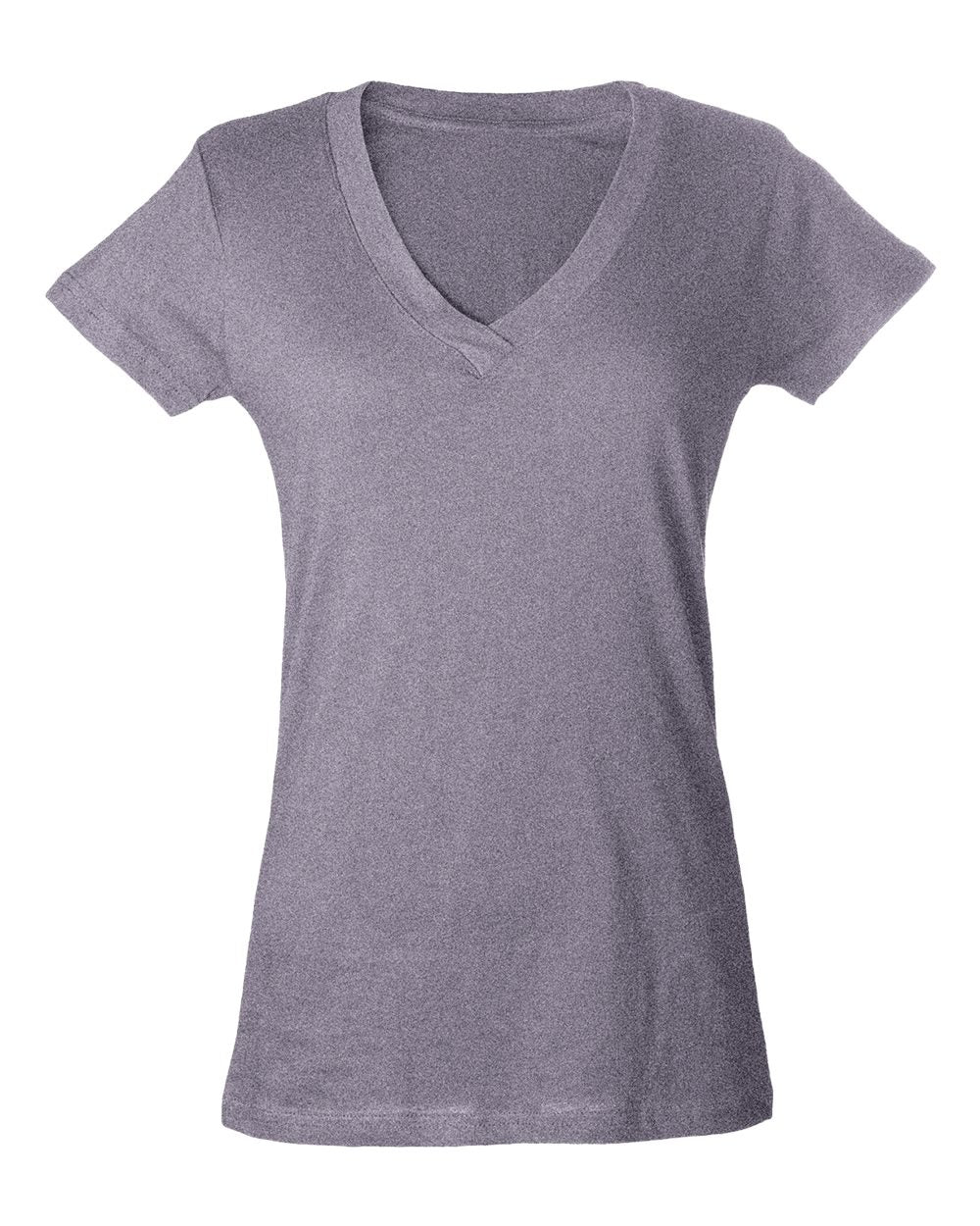 Women's Slim Fit Fine Jersey V-Neck - Heather Grey
