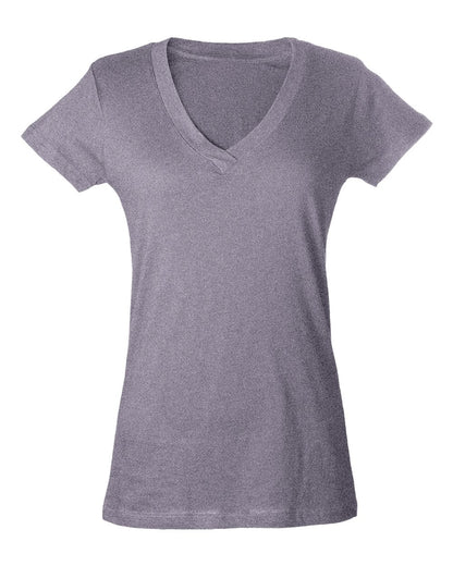 Women's Slim Fit Fine Jersey V-Neck - Heather Grey