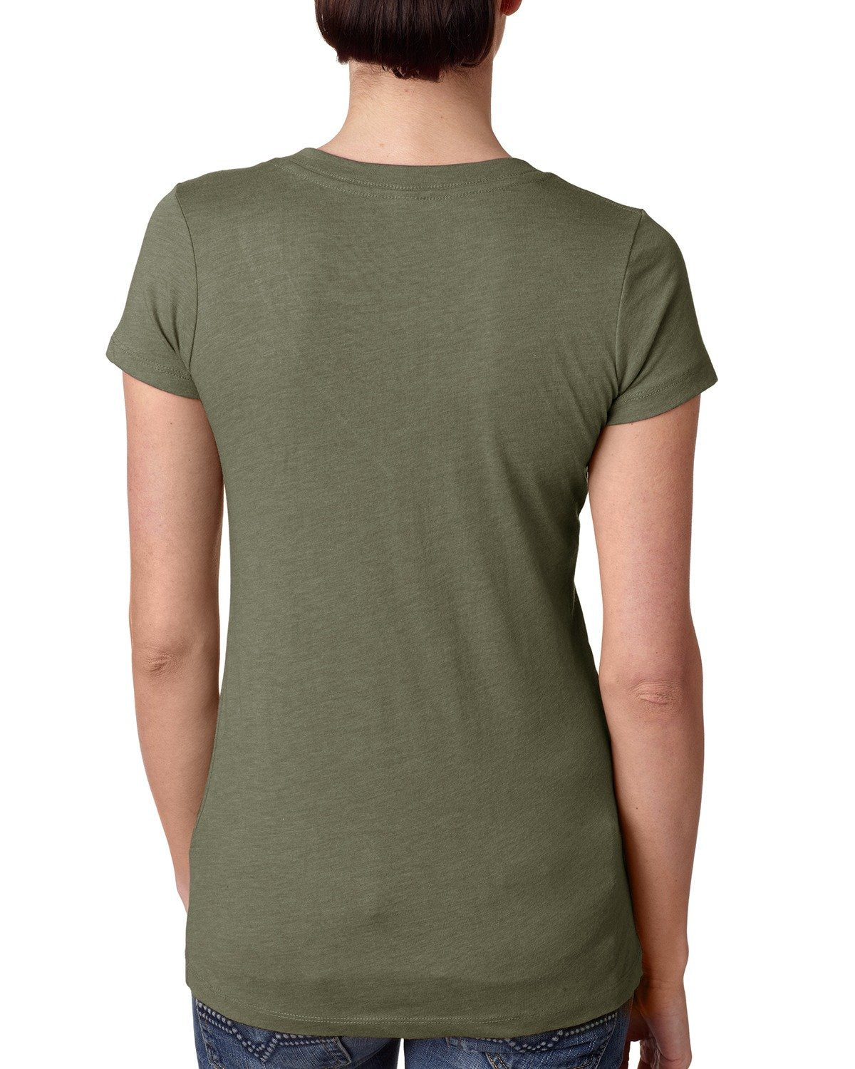 Women's Triblend Deep V - Military Green