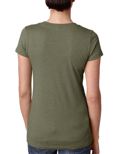 Women's Triblend Deep V - Military Green