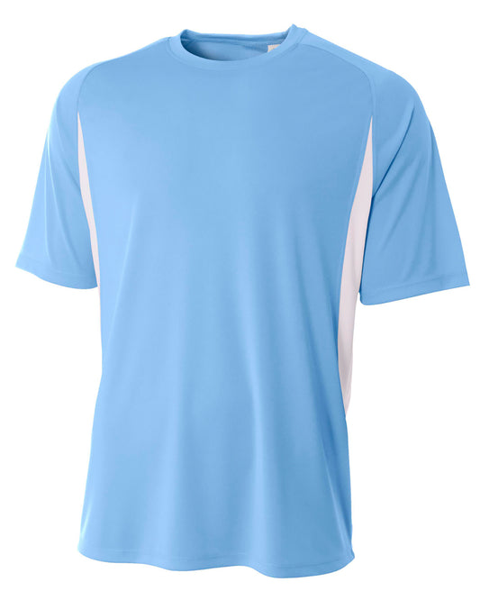 Men's Cooling Performance Color Blocked T-Shirt - Light Blue / White