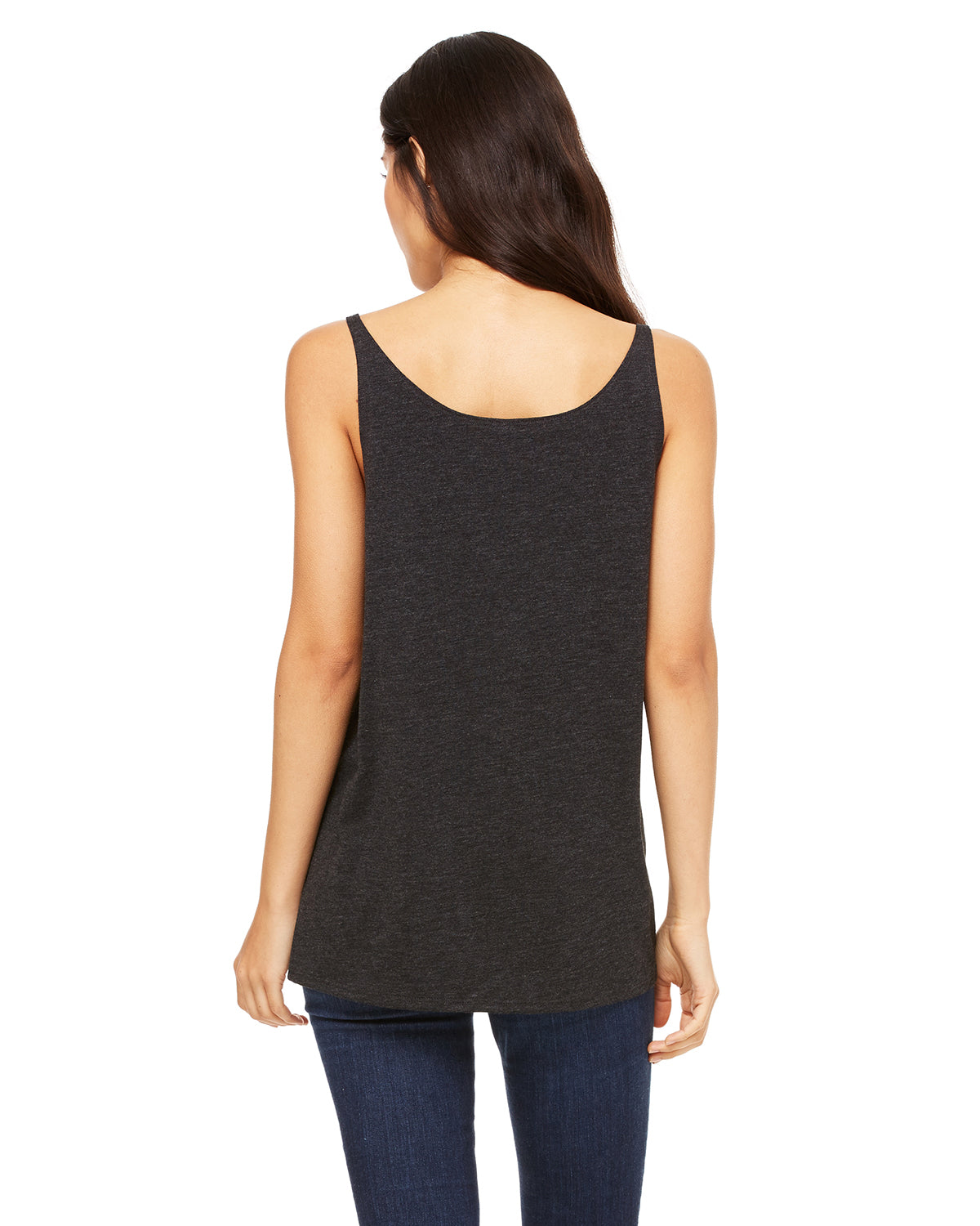 Women's Slouchy Tank - Charcoal Black Triblend