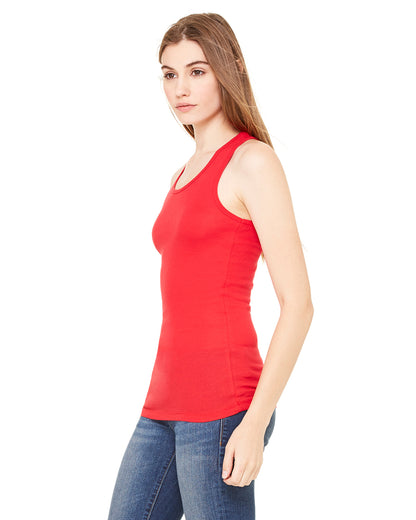 Women's Sheer Mini Rib Racerback Tank - Red