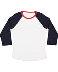 Women's Baseball T-Shirt - White / Navy / Red