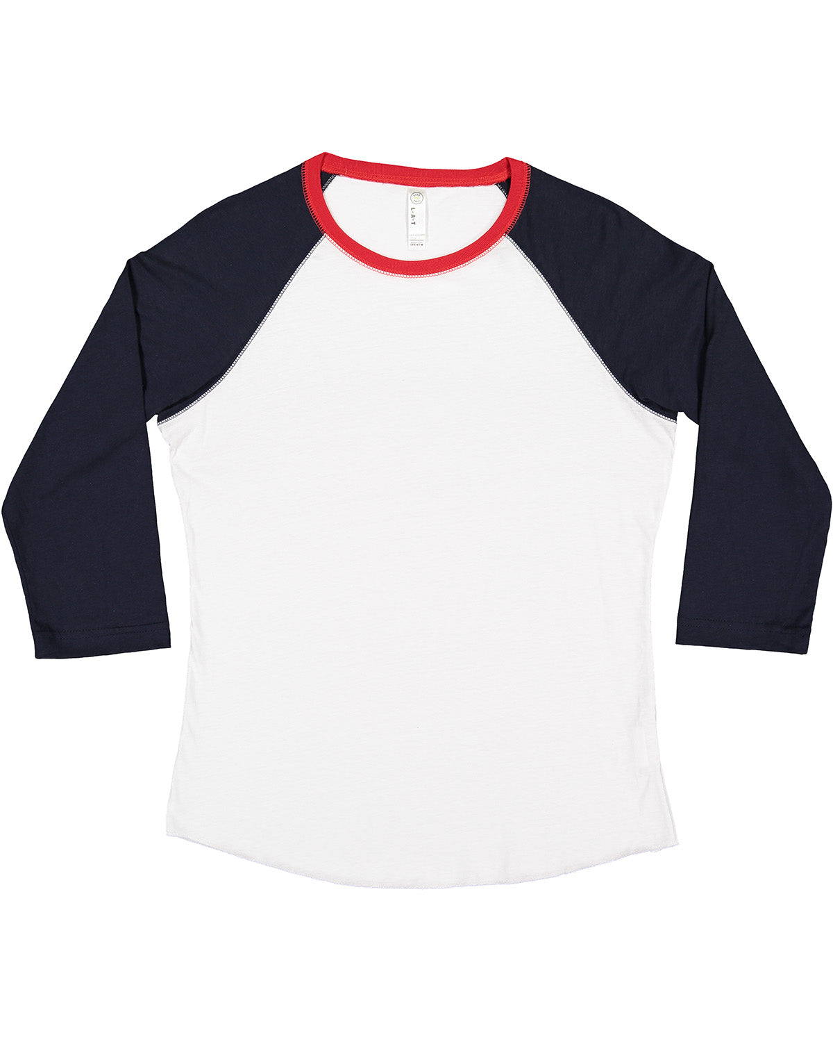 Women's Baseball T-Shirt - White / Navy / Red