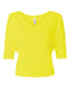 Bella + Canvas 8825 - Women's Flowy Boxy Half-Sleeve V-Neck T-Shirt - Neon Yellow