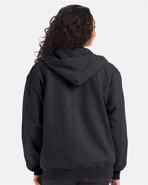 Hanes F280 Charcoal Heather — on model back