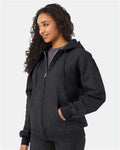Hanes F280 Charcoal Heather — on model side