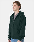 Hanes F280 Deep Forest — on model side
