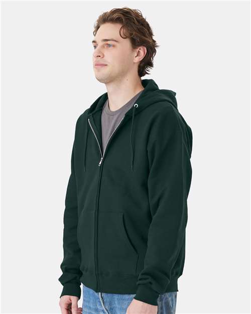 Hanes F280 Deep Forest — on model side