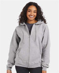 Hanes F280 Light Steel — on model front