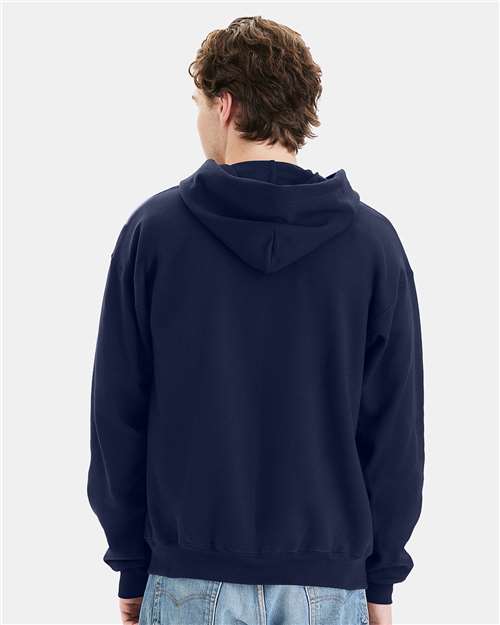 Hanes F280 Navy — on model back