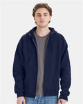 Hanes F280 Navy — on model front