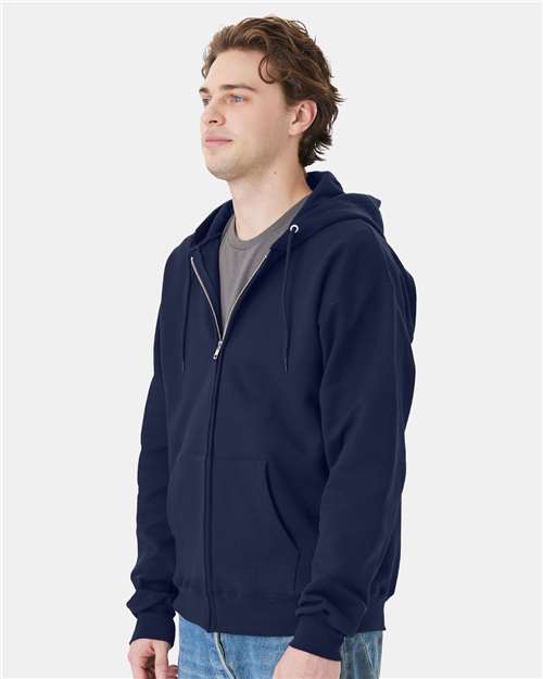 Hanes F280 Navy — on model side