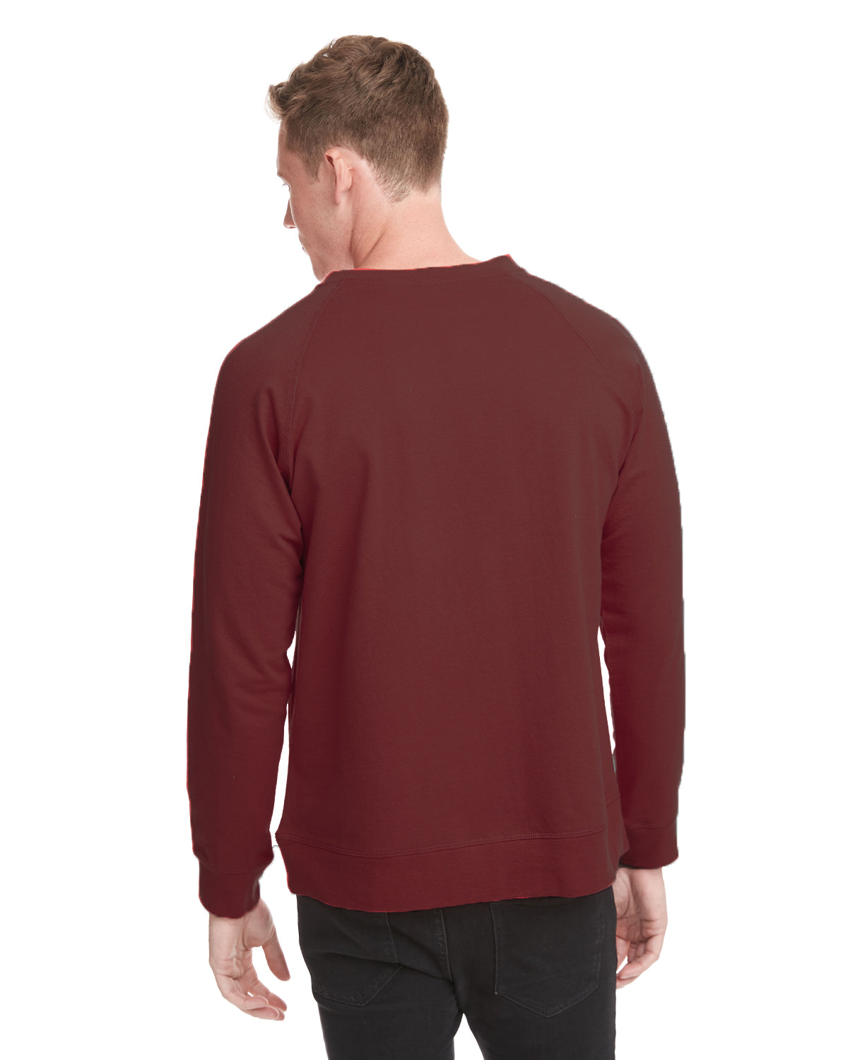 Unisex French Terry Raglan Crew - Cardinal