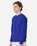 Hanes P160 Deep Royal — on model side
