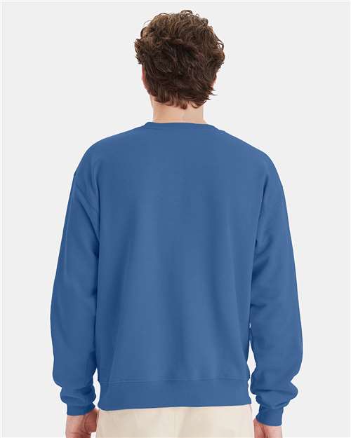 Hanes P160 Denim Blue — on model back