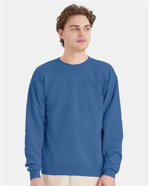 Hanes P160 Denim Blue — on model front
