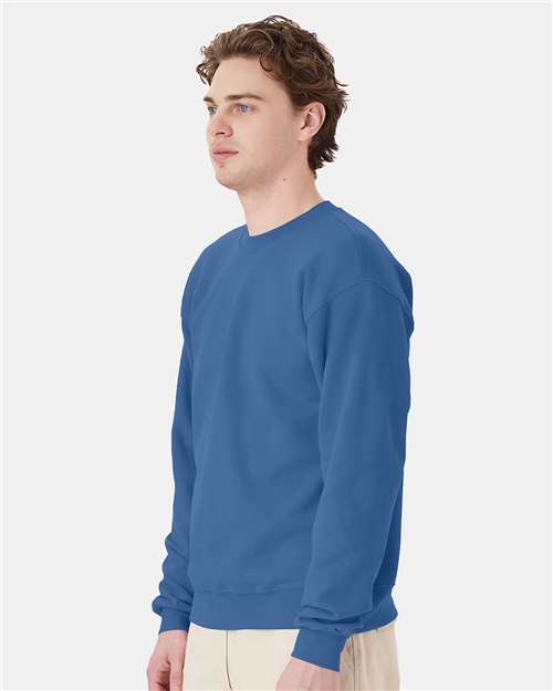 Hanes P160 Denim Blue — on model side