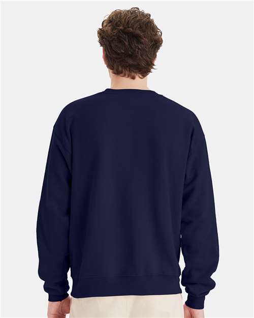 Hanes P160 Navy — on model back